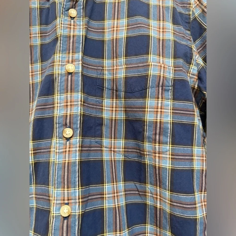 J. Crew Navy and Multicolor Plaid Shirt